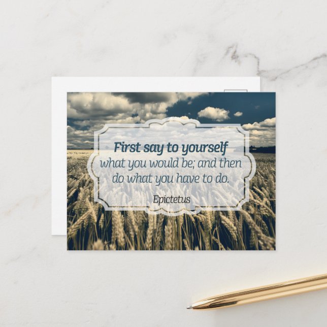 Epictetus "Do it" Inspirational Quote Postcard (Front/Back In Situ)