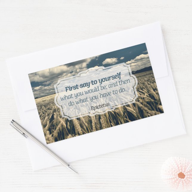 Epictetus "Do it" Inspirational Quote Rectangular Sticker (Envelope)