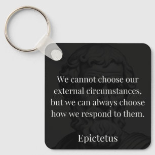 Epictetus's Wisdom: Empowerment through Response Key Ring
