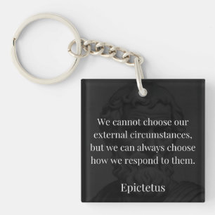 Epictetus's Wisdom: Empowerment through Response Key Ring