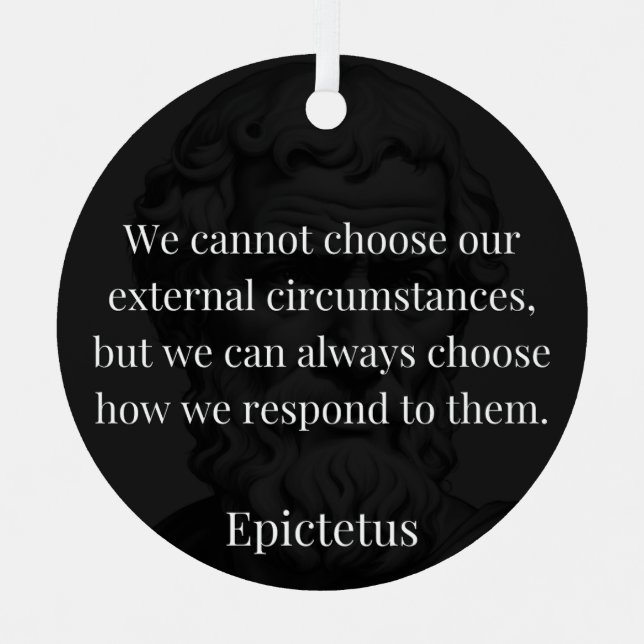 Epictetus's Wisdom: Empowerment through Response Metal Tree Decoration (Front)