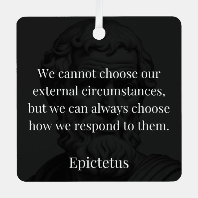 Epictetus's Wisdom: Empowerment through Response Metal Tree Decoration (Front)