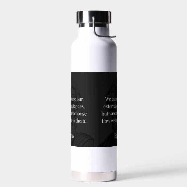 Epictetus's Wisdom: Empowerment through Response Water Bottle (Left)