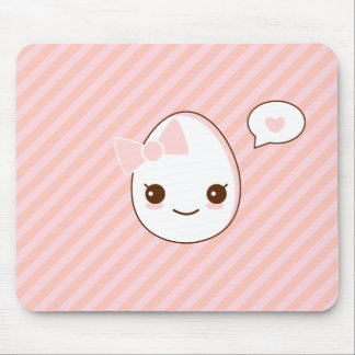 epicute girly egg pink stripes pattern mouse pad