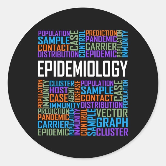 Epidemiology Words Proud Epidemiologist Classic Round Sticker (Front)