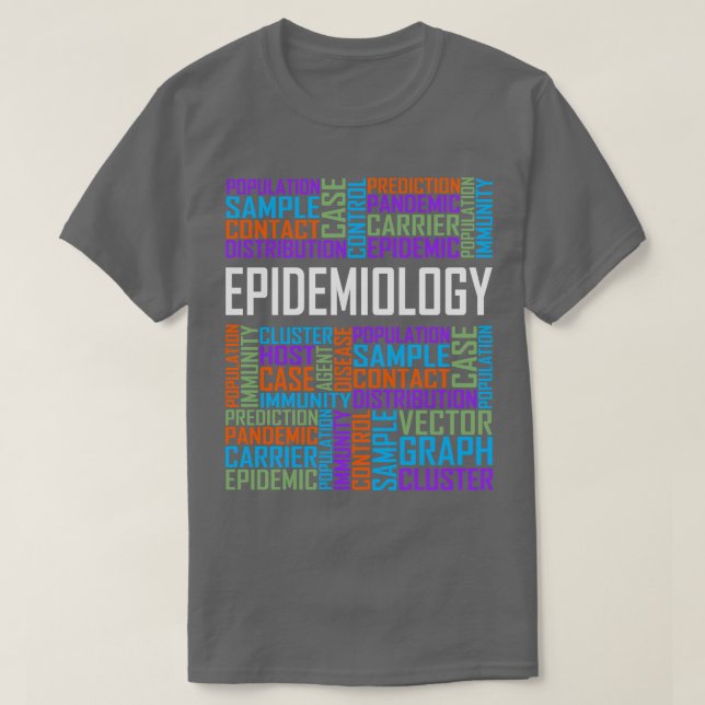 Epidemiology Words T-Shirt (Design Front)