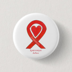 Epidermolysis Bullosa Awareness Heart Ribbon Pin