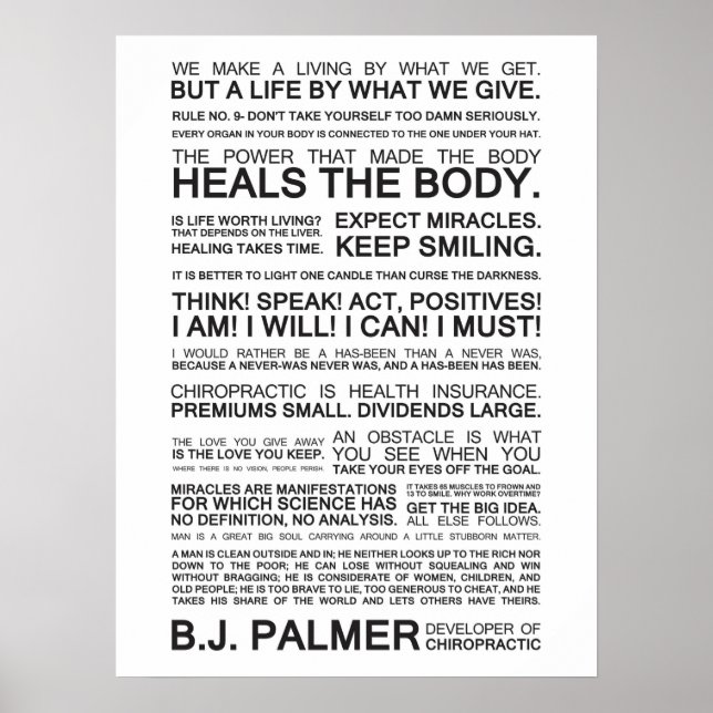 Epigrams & Quotes from B.J. Palmer Poster (Front)