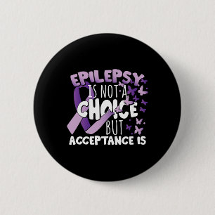 Epilepsy Awarenes Purple Ribbon  6 Cm Round Badge