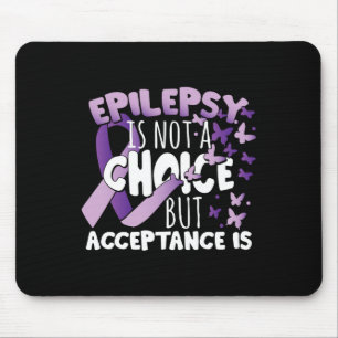 Epilepsy Awarenes Purple Ribbon Mouse Pad