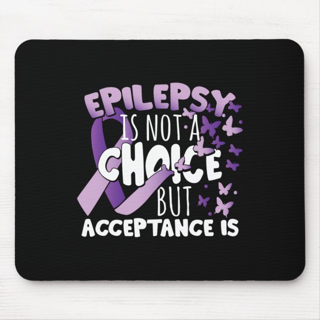 Epilepsy Awarenes Purple Ribbon  Mouse Pad (Front)