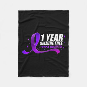 Epilepsy Awareness 1 Year Seizure Free Ribbon 1  Fleece Blanket