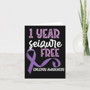 Epilepsy Awareness 1 Year Seizure Free Ribbon  Card