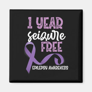 Epilepsy Awareness 1 Year Seizure Free Ribbon Magnet