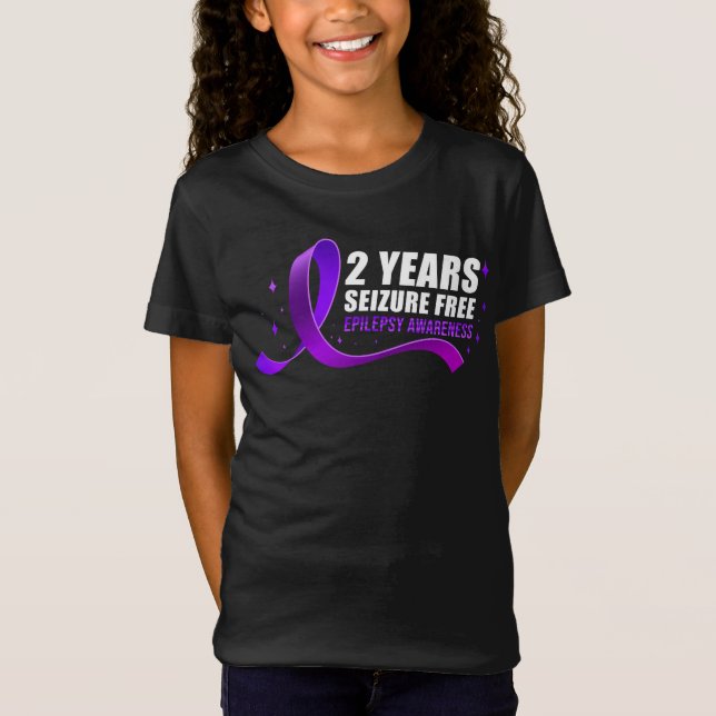 Epilepsy Awareness  2 Years Seizure Free Ribbon T-Shirt (Front)