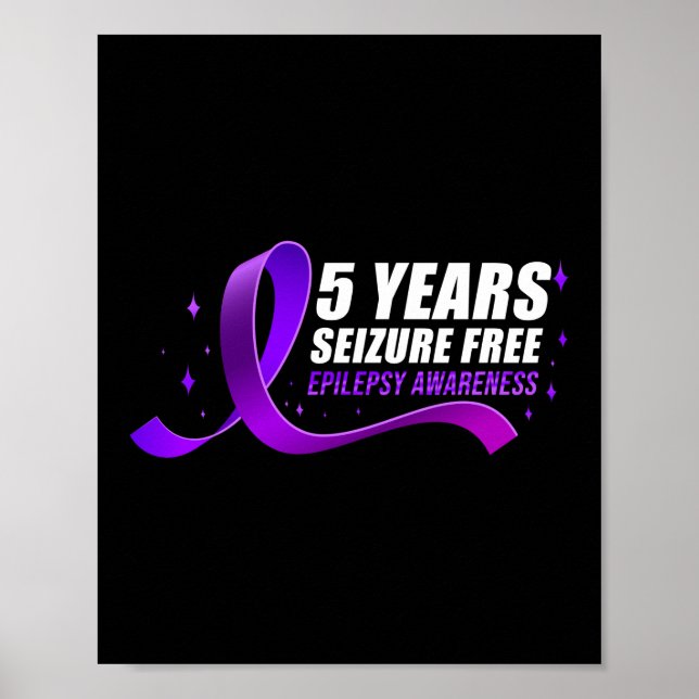 Epilepsy Awareness 5 Years Seizure Free Ribbon Poster (Front)