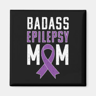 Epilepsy Awareness Bad Epilepsy Mum Purple Ribbon Magnet