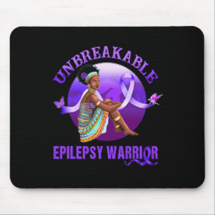 Epilepsy Awareness Black Women Unbreakable Warrio Mouse Pad