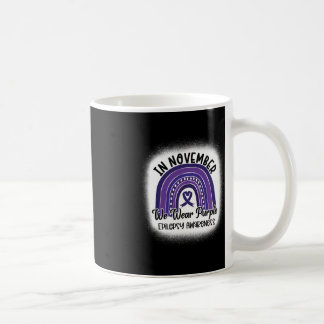 Epilepsy Awareness Bleached Rainbow Purple Ribbon  Coffee Mug