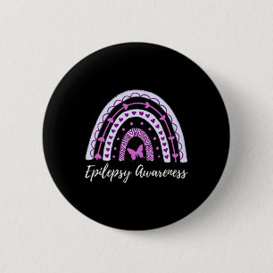 Epilepsy Awareness Boho Rainbow  6 Cm Round Badge