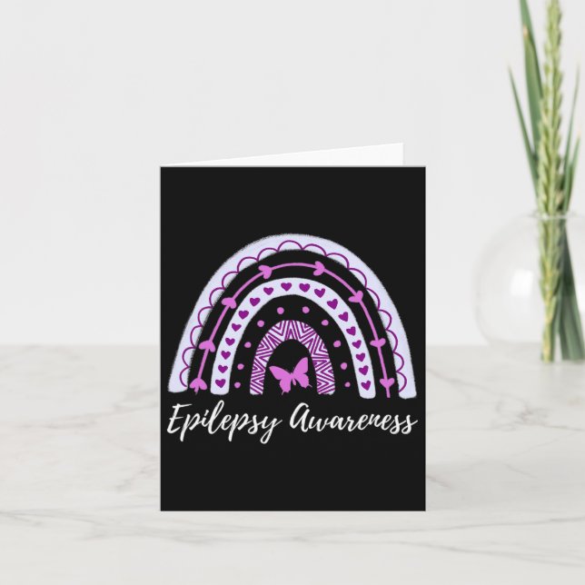Epilepsy Awareness Boho Rainbow  Card (Front)