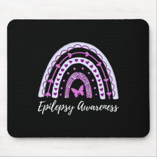 Epilepsy Awareness Boho Rainbow Mouse Pad