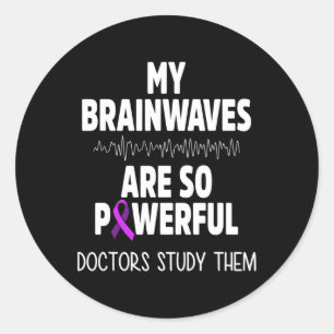 Epilepsy Awareness Brain Waves Epileptic Warrior S Classic Round Sticker