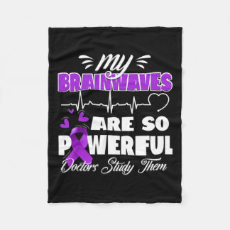 Epilepsy Awareness Brain Waves Epileptic Warrior S Fleece Blanket
