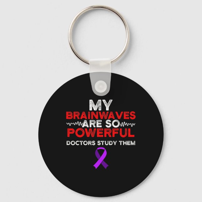 Epilepsy Awareness Brain Waves Epileptic Warrior S Key Ring (Front)