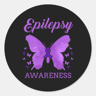 Epilepsy Awareness Butterflies Epilepsy Classic Round Sticker