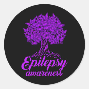 Epilepsy Awareness Butterfly  Classic Round Sticker