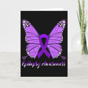 Epilepsy Awareness Butterfly Purple Ribbon Epileps Card