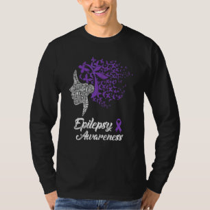 Epilepsy Awareness Butterfly Purple Ribbon Women T-Shirt