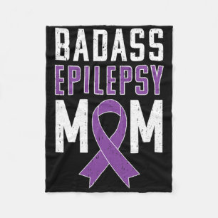 Epilepsy Awareness Byd Epilepsy Mum Purple Ribbon Fleece Blanket