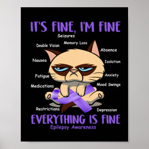 Epilepsy Awareness Cat Your Battle Is My Battle Gi Poster