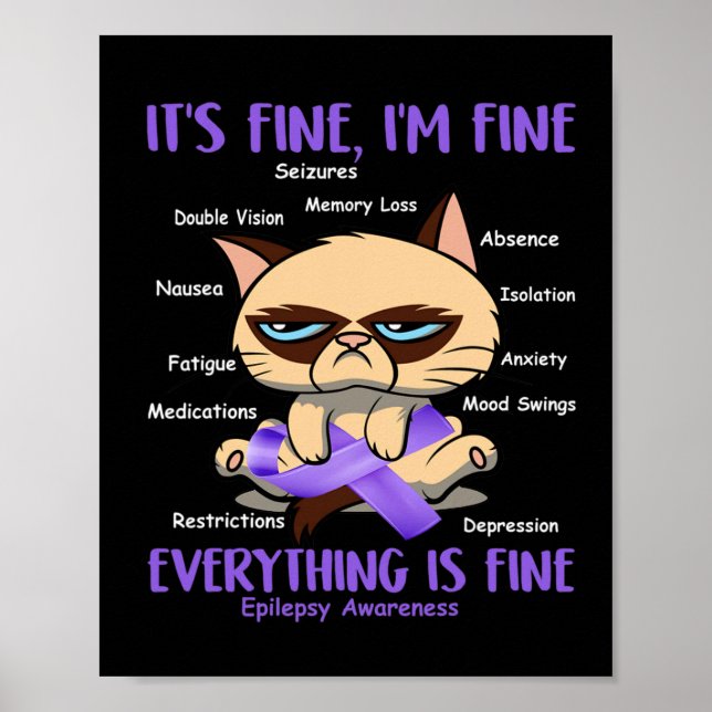 Epilepsy Awareness Cat Your Byttle Is My Byttle Gi Poster (Front)