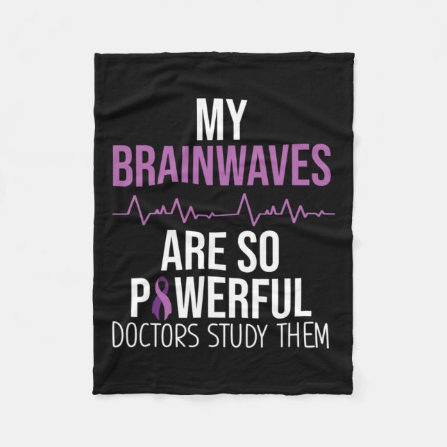 Epilepsy Awareness Costume My Brainwaves Survivor  Fleece Blanket (Front)