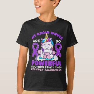 Epilepsy Awareness Cute Unicorn Purple Ribbon Fun T-Shirt