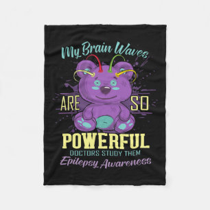 Epilepsy Awareness Day Purple Bear Epileptic Fight Fleece Blanket