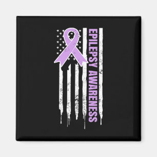 Epilepsy Awareness Design Patriotic Us American Fl Magnet