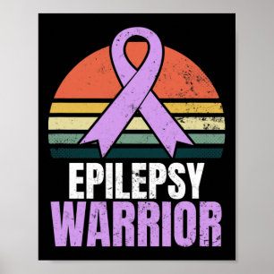 Epilepsy Awareness Design Vintage Retro Sunset Gif Poster