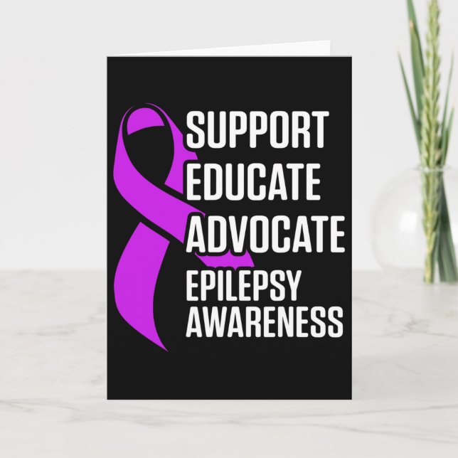 Epilepsy Awareness Educate Epileptic Warrior Survi Card (Front)