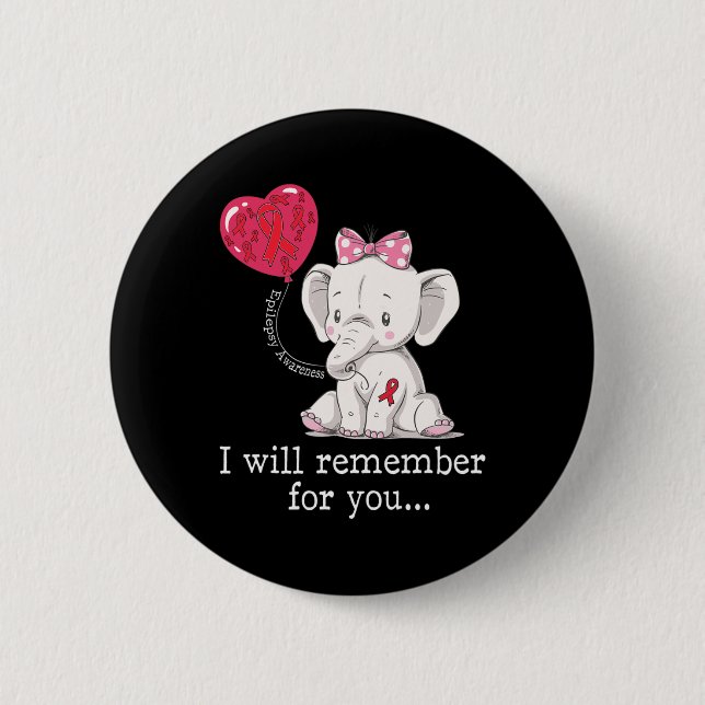 Epilepsy Awareness Elephant  6 Cm Round Badge (Front)