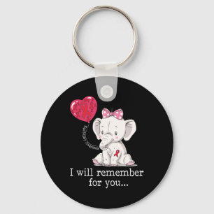 Epilepsy Awareness Elephant Key Ring