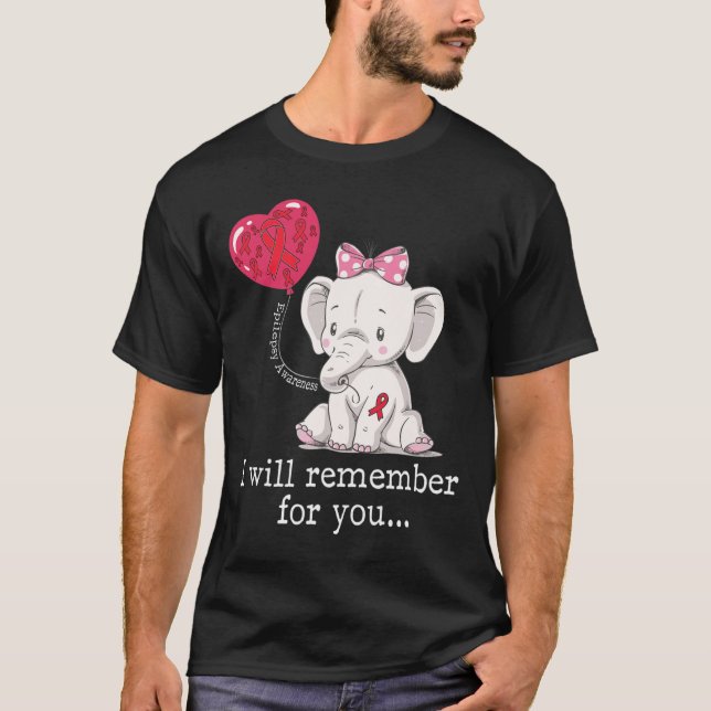 Epilepsy Awareness Elephant  T-Shirt (Front)