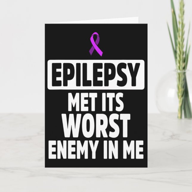Epilepsy Awareness Enemy Epileptic Warrior Survivo Card (Front)