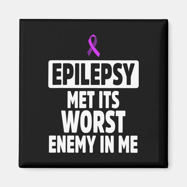 Epilepsy Awareness Enemy Epileptic Warrior Survivo Magnet (Front)