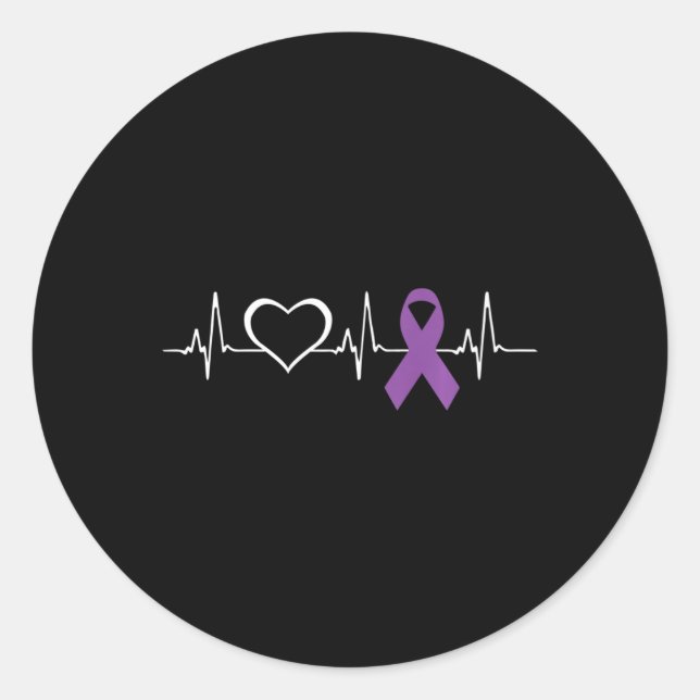 Epilepsy Awareness Epilepsy Awareness Heart  Classic Round Sticker (Front)