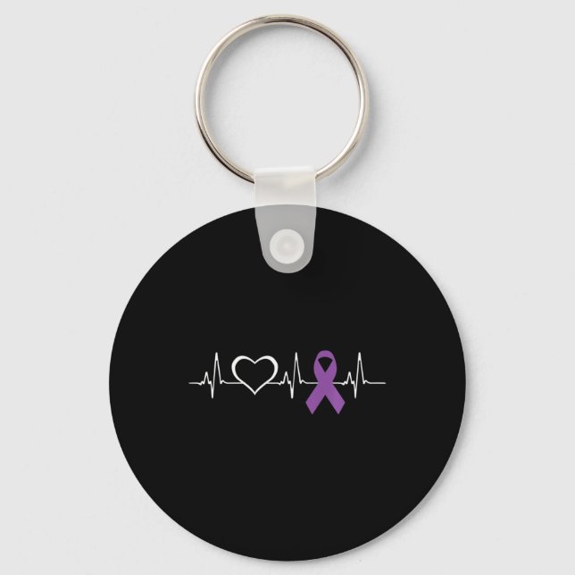 Epilepsy Awareness Epilepsy Awareness Heart  Key Ring (Front)