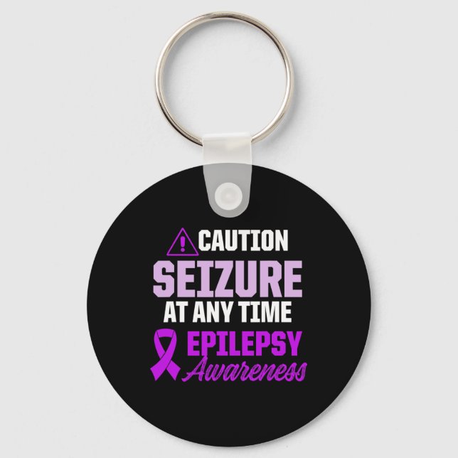 Epilepsy Awareness Epileptic Warrior Survivor 12  Key Ring (Front)